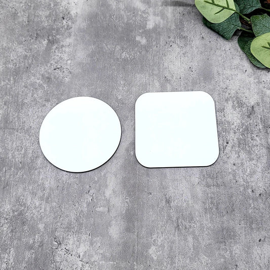 SUBLIMATION 4 - PIECE Hardboard Drink Coasters 4"-You Choose Shape